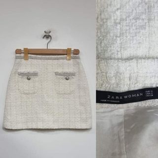 ORIG❗️ZARA White Tweed Skirt