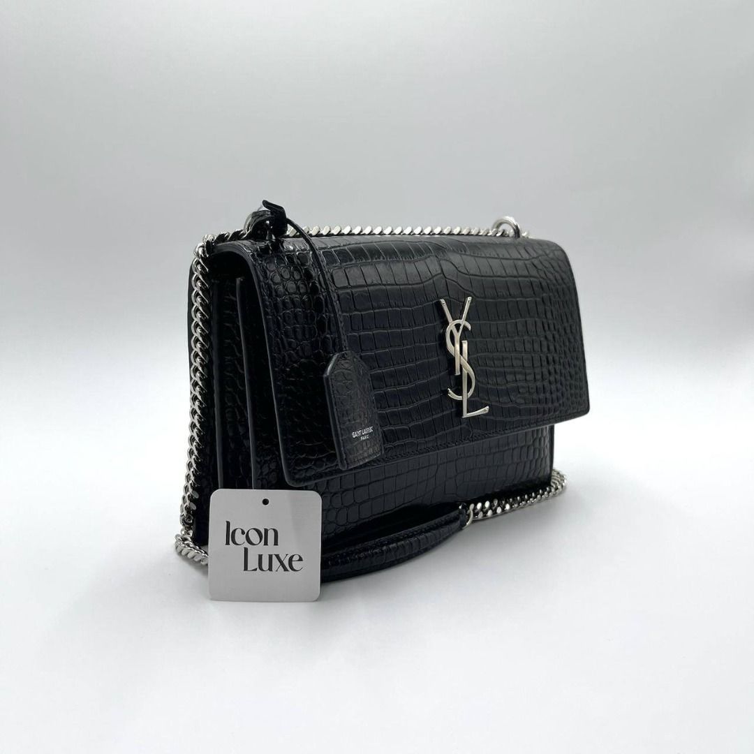 Ysl black deals crocodile shoulder bag
