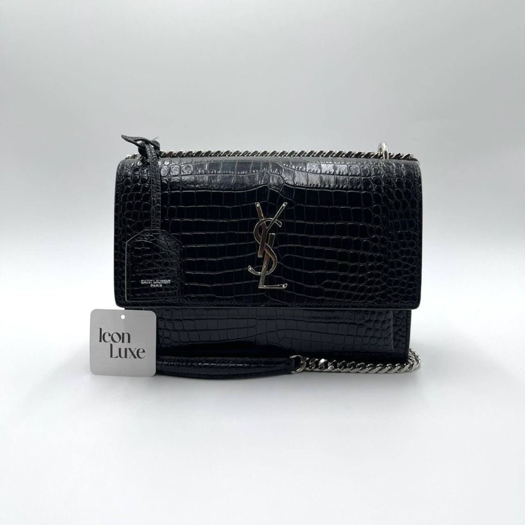 Ysl sunset black crocodile sales