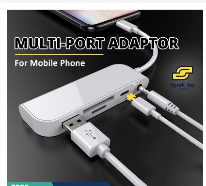 Phone Hub Multi-Port 2 3 4 in 1 Adapter Converter to HDMI SD TF USB 3.0 ...