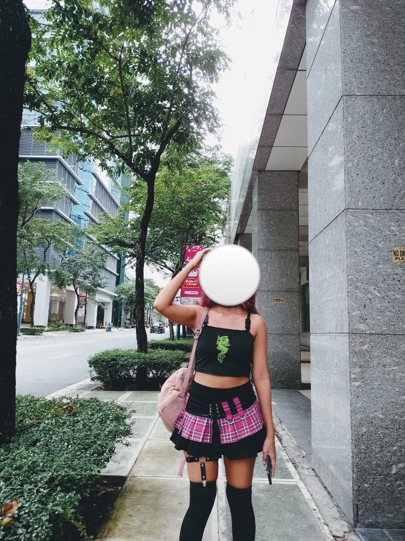 Pink plaid micro mini skirt new arrivals