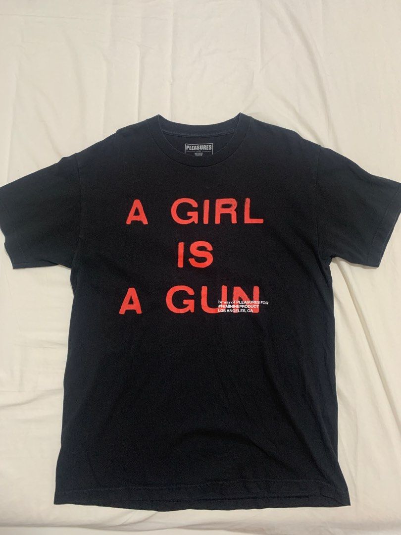 Pleasures t shirt tee a girl is a gun Men s Fashion Tops Sets