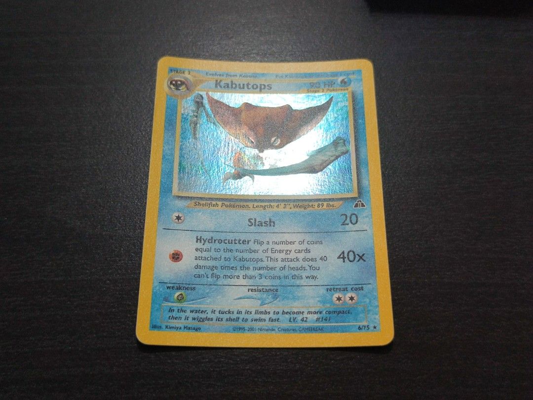 Pokemon Kabutop 6/75 Neo Discovery Holo Rare, Hobbies & Toys, Toys & Games  on Carousell