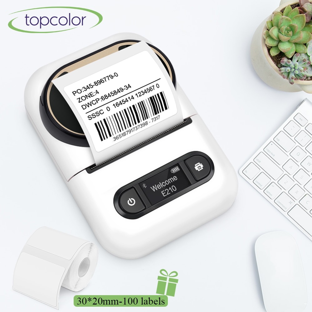 Portable Mini Printer E210 Thermal Adhesive Label Printer without Ink ...
