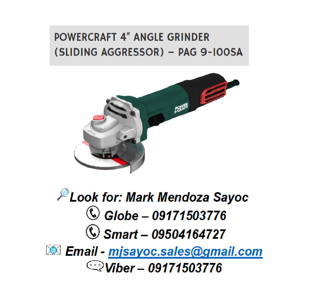 POWERCRAFT 4″ ANGLE GRINDER (SLIDING AGGRESSOR) PAG 9100SA