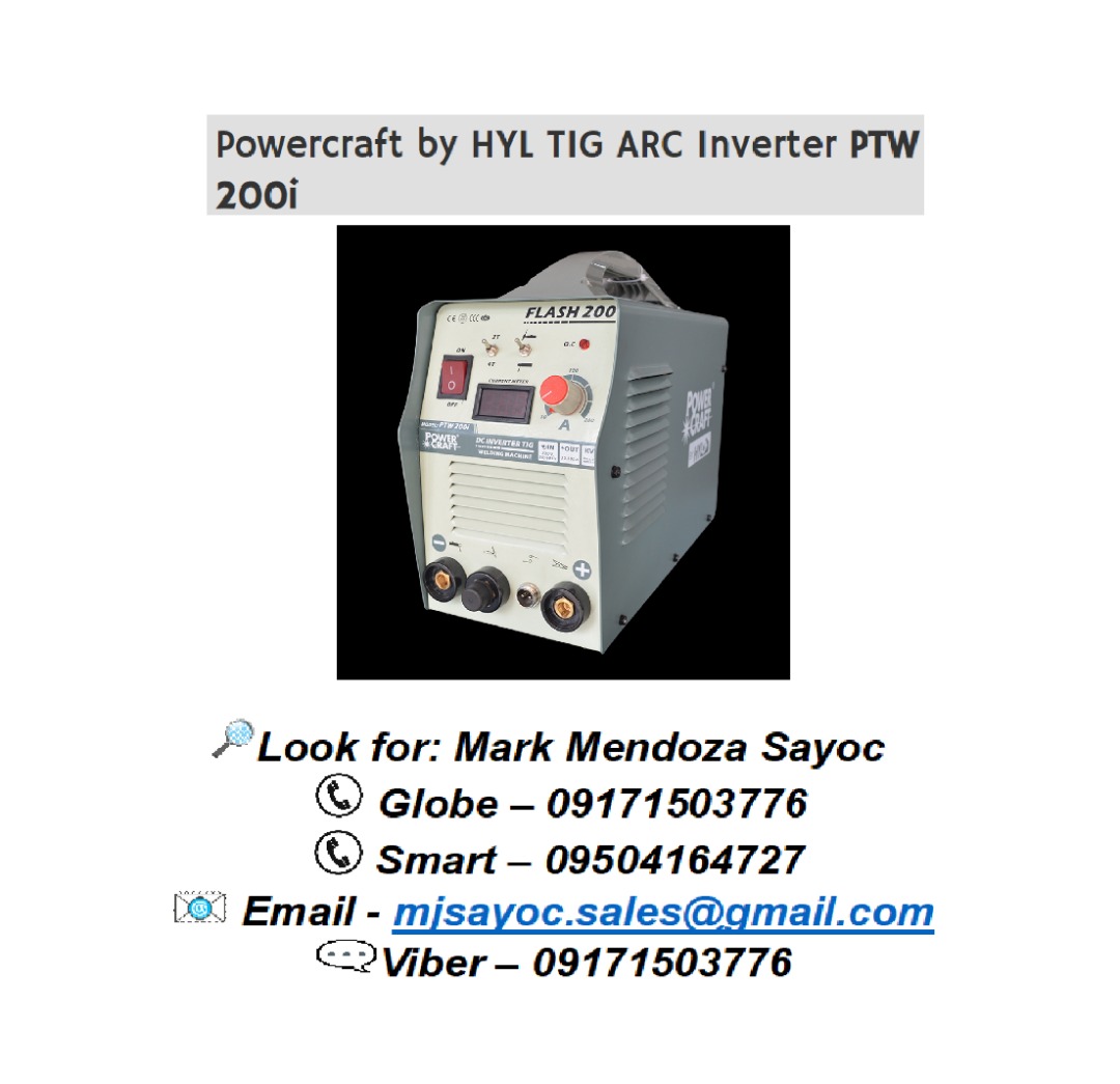 Powercraft by HYL TIG ARC Inverter PTW 200i, Commercial & Industrial ...