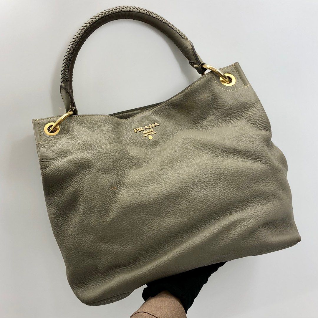 Prada leather Tote Bag, Luxury, Bags & Wallets on Carousell