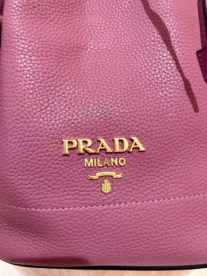 Prada Milano Bucket Bag (Category: Luxury Bags & Wallets) located in Rosario. Submitted by yazah.shop (Listing ID 1256733303, Image 2). Description: Japan-sourced Condition: 10/10, no flaws Inclusions: authenticity card, dust bag, care card, extra strap .