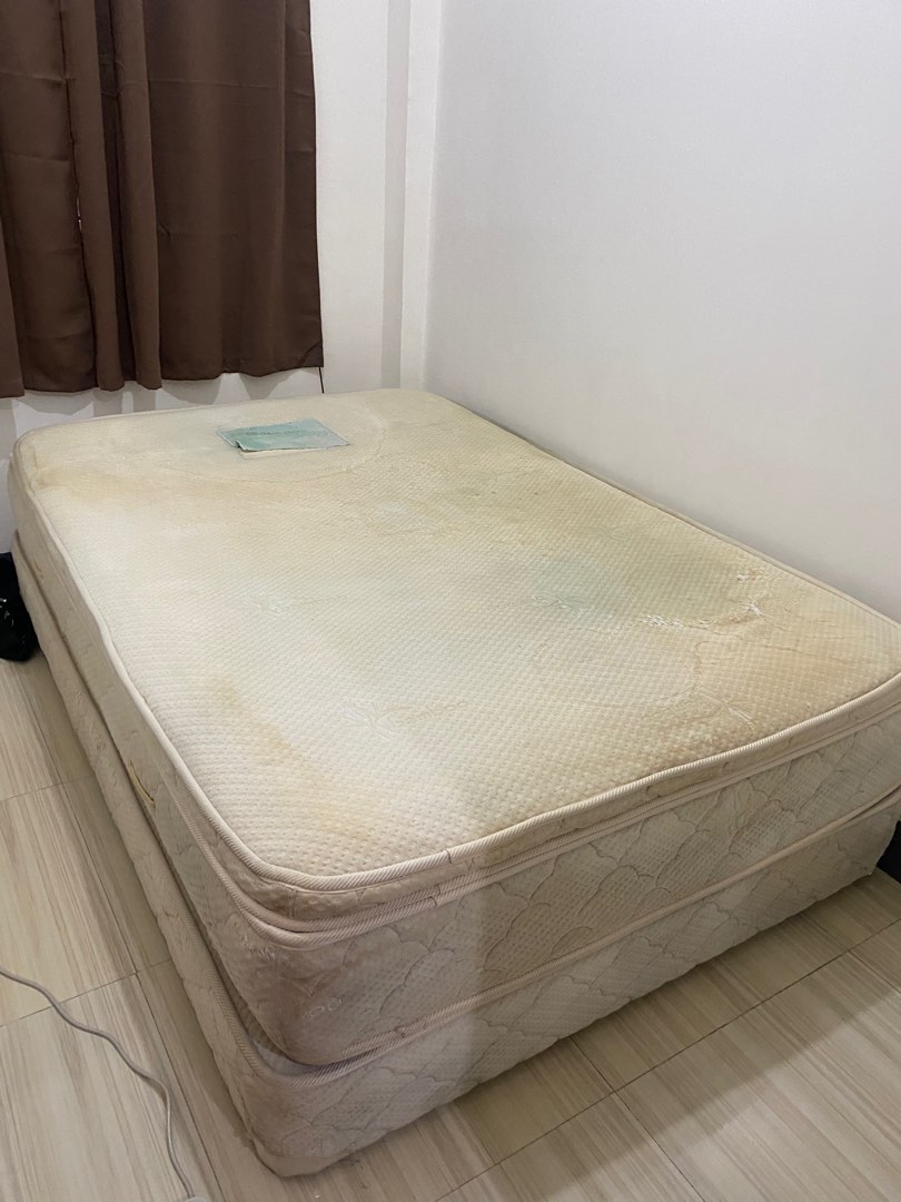 PREMIUM MEMORY TOP SPRING BED FRAME WITH MATTRESS, Furniture & Home