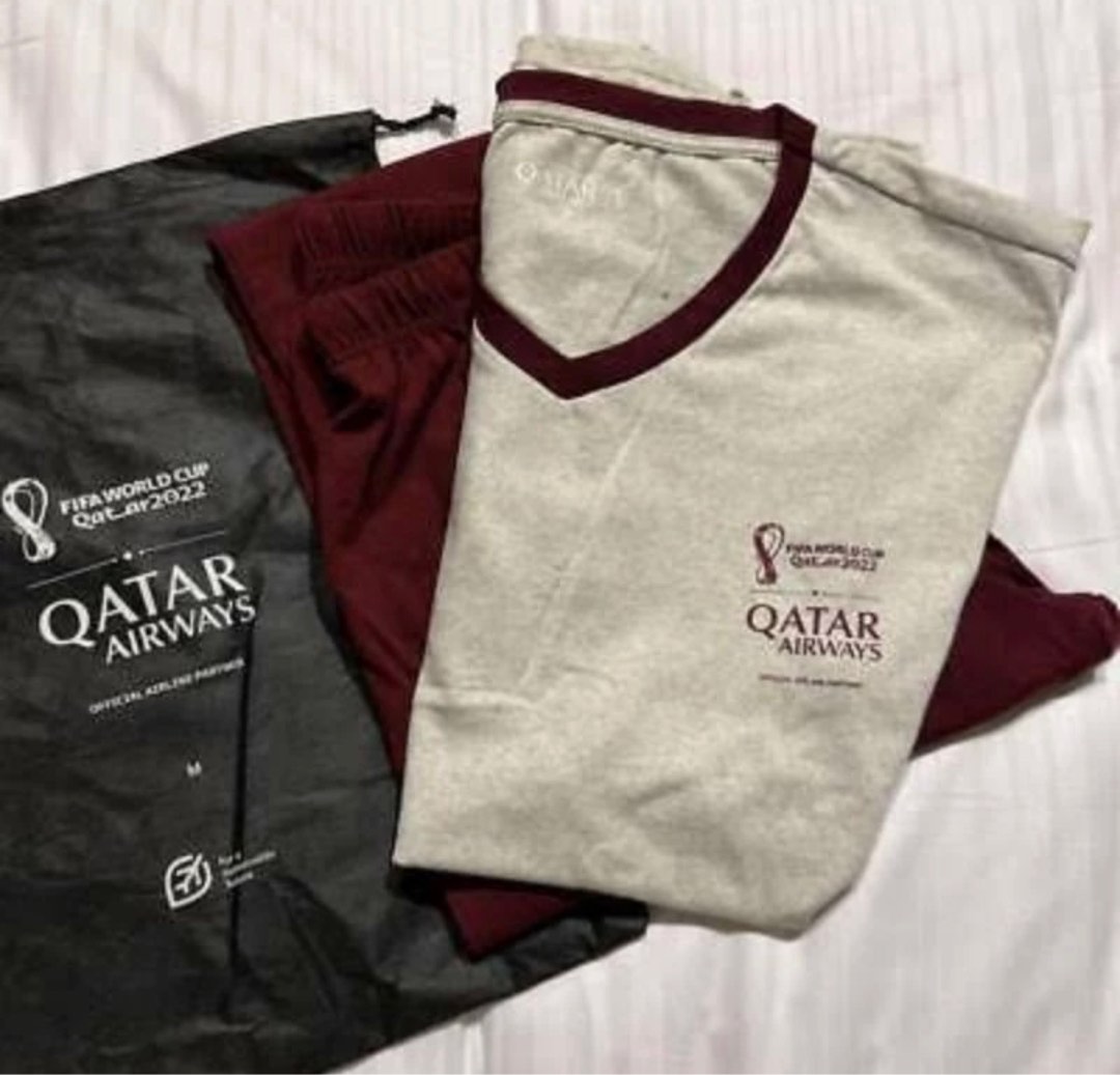 Qatar Pajamas FIFA 2022 Business Class, Men's Fashion, Tops & Sets