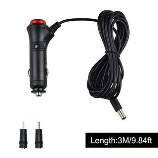 REARMASTER 3M 12V/24V Car Cigarette Lighter Power Supply Adapter Male Plus Extension Cable with Switch Button DC 5.5mm x 2.1mm/DC 2.5mm x 0.7mm/DC 3.5mm x 1.35mm