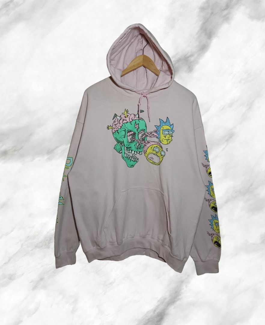 ✓Rick And Morty Eyeball Skull Pink Hoodie, Men's Fashion, Coats, Jackets  and Outerwear on Carousell
