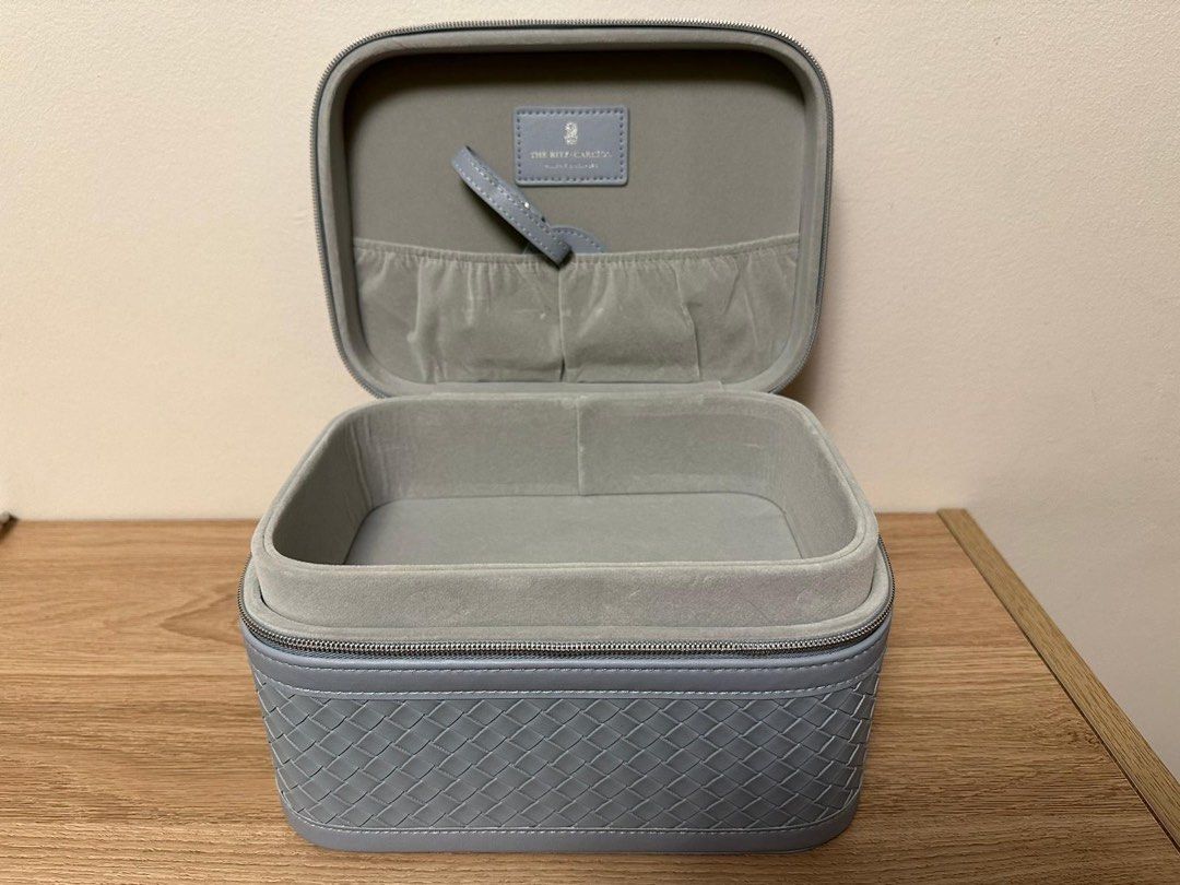 (Reserved) Ritz Carlton Greyblue Mooncake vanity bag, Furniture & Home ...