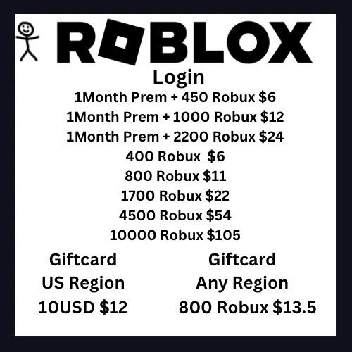 Roblox Robux gift card topup