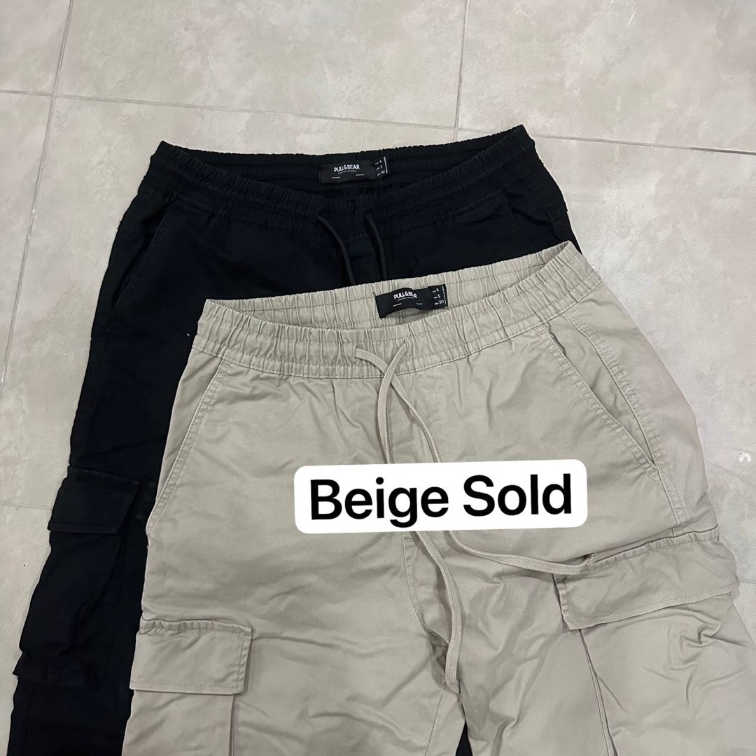 RY3 Pull Bear Cargo Pants Black Men s Fashion Bottoms