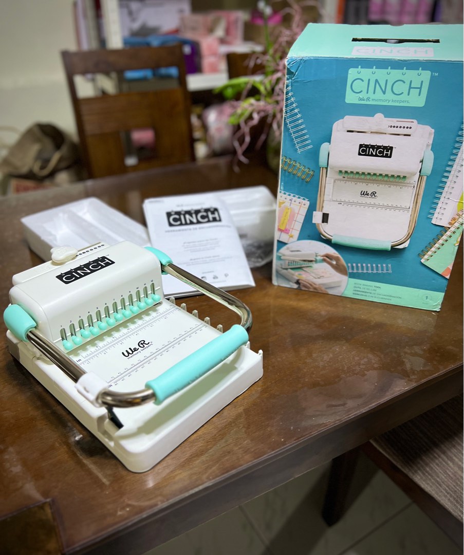 Selling my Cinch V2 White Mint Book Binding Tool We R Memory Keepers and 2:1  pitch A5 & A4 length Notebook Wire plus freebies for only Php 7,500‼️‼️,  Hobbies & Toys, Stationary