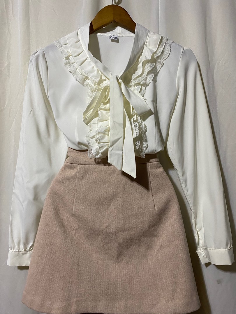 Cold-Shoulder Ruffle-Trim Silk Blouse