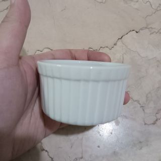 simple white ceramic ramekin bowl