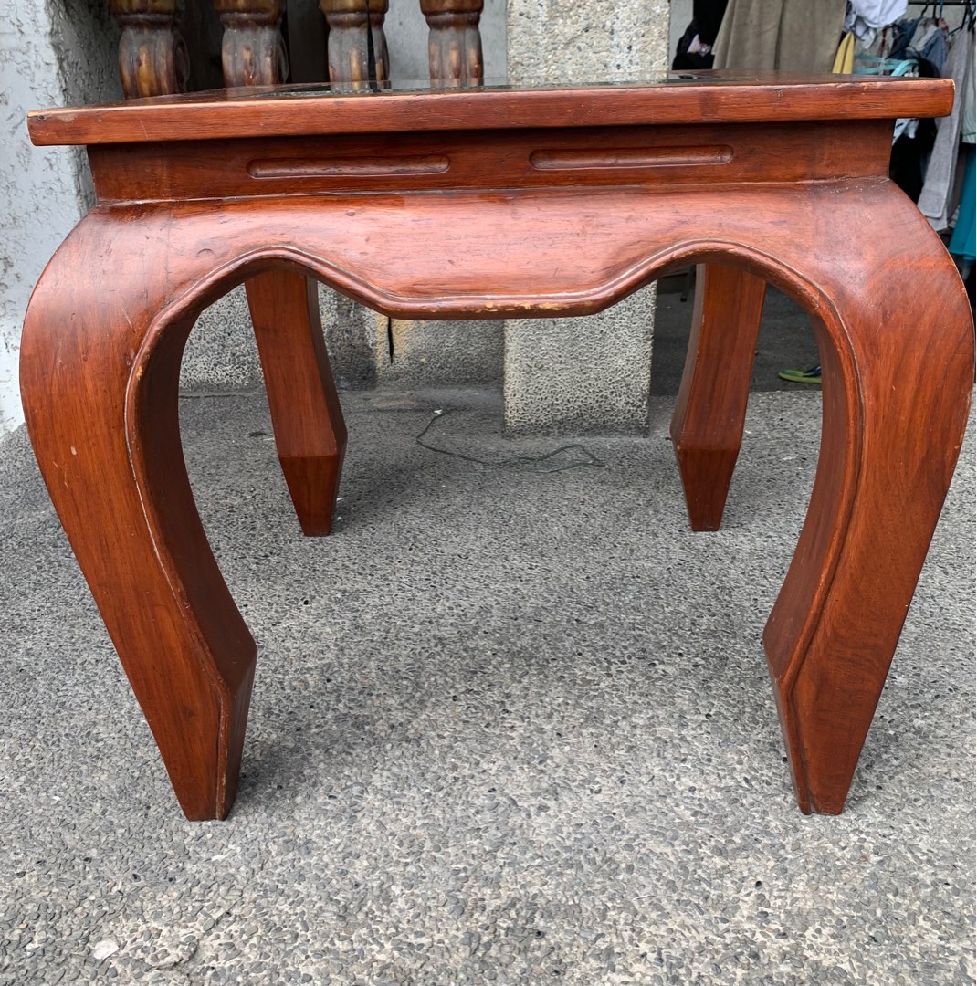 Solid Narra Coffee table / Side table with Beveled glass, Furniture