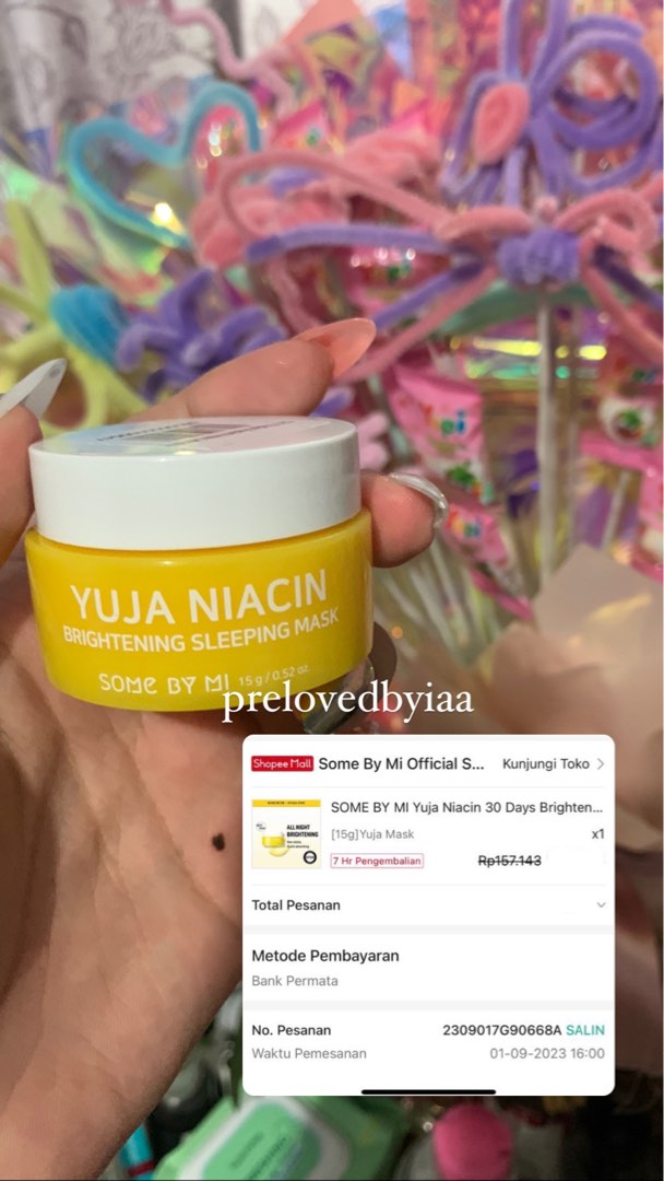 Somebymi Yuja Sleeping Mask 15gr , Kesehatan & Kecantikan, Kulit, Sabun