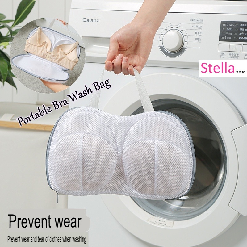 Stella Fashion Anti-deformation Polyester Bra Mesh Bags Bra wash Bag  Washing Machine Underwear Laundry bag Cuci Bra Beg, Health & Nutrition,  Massage Devices on Carousell
