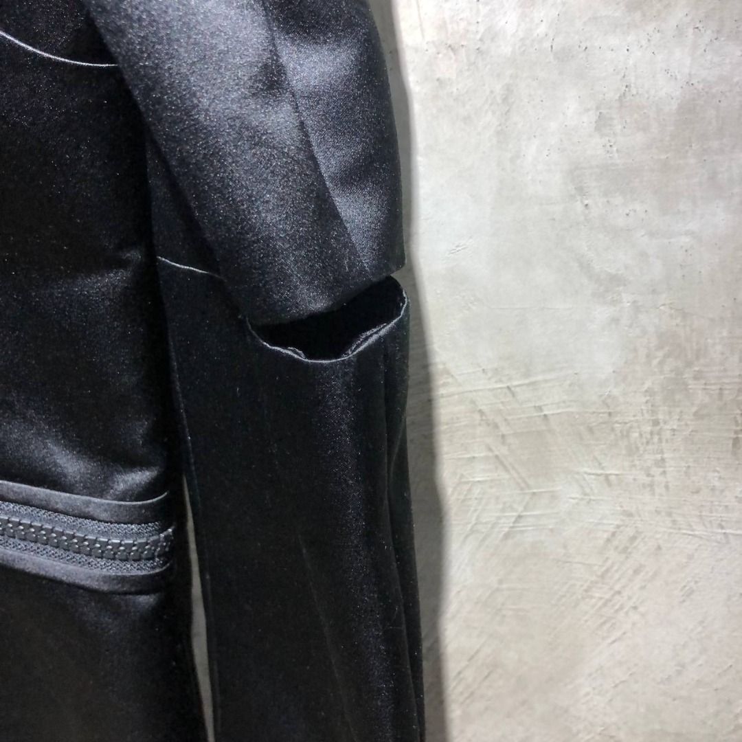 Undercover Japan Black Satin Silk Layered Chain pvc blazer, Men's ...