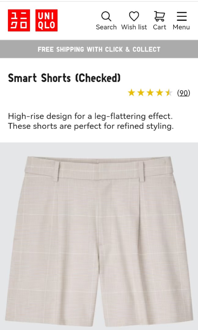 Uniqlo Checkered Smart Shorts, Women's Fashion, Bottoms, Shorts on ...