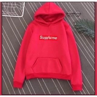 unisex Red white hoodie cotton outwear long sleeve trend plus size