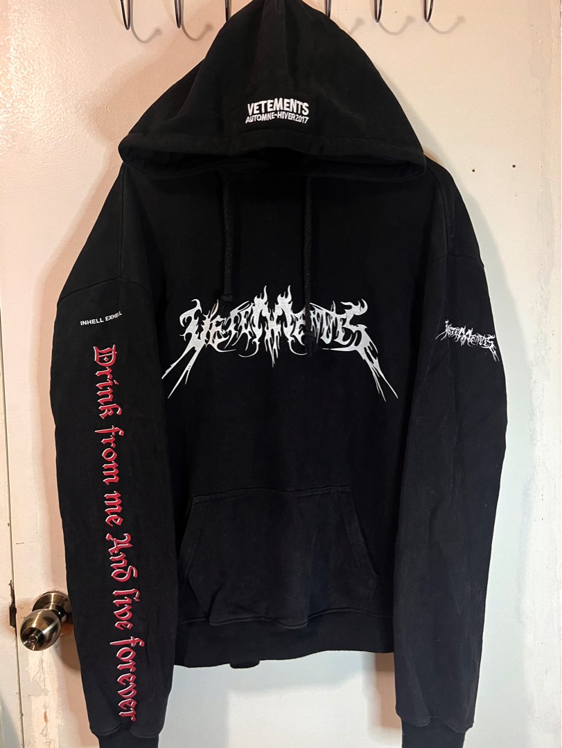 vetements total darkness hoodie Men s Fashion Tops Sets
