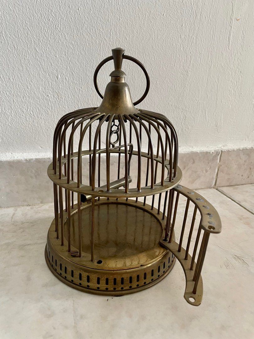 Vintage brass bird cage, display decor wedding, Furniture & Home Living,  Home Decor, Other Home Decor on Carousell