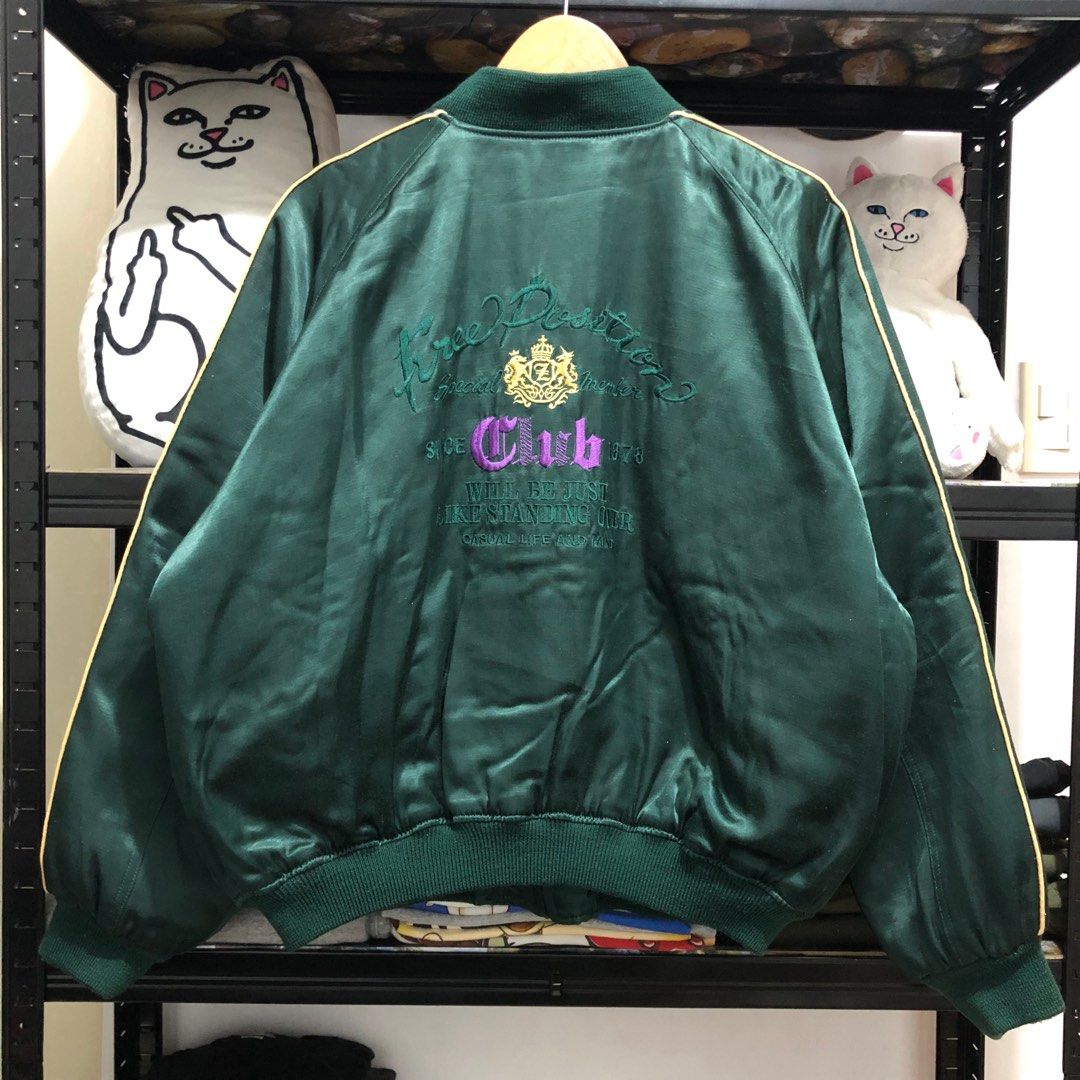 80’s Reversible Satin Bomber Racer Jacket main image 1