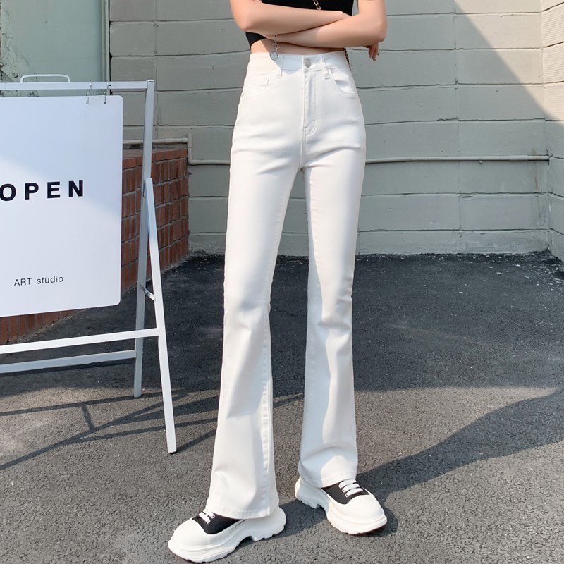 White high waisted bell bottom new arrivals jeans