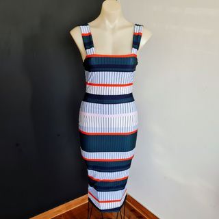 Women's size 2 'KOOKAI' Gorgeous multicoloured Grenada bodycon midi dress - EUC