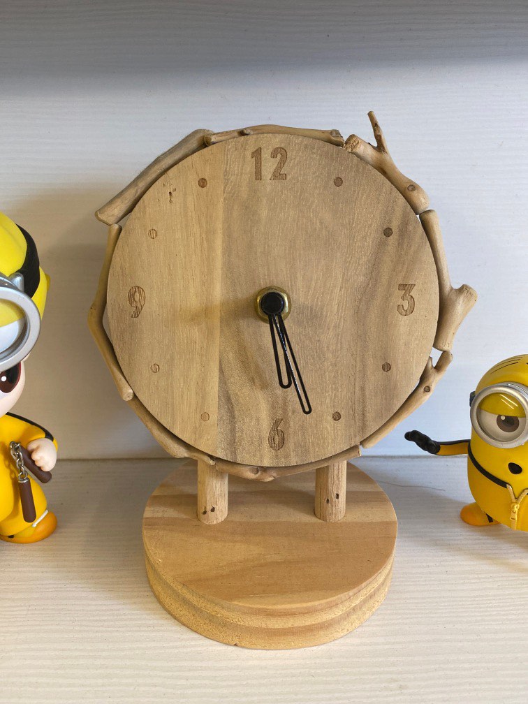 Wooden Small clock, Furniture & Home Living, Home Decor, Clocks on
