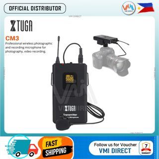 XTUGA CM3/CM4 UHF Dual Wireless Lavalier Microphone UHF Lapel Mic System for Mic for DSLR VMI DIRECT