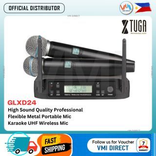 XTUGA GLXD24 High Sound Quality Professional Flexible Metal Portable Mic Karaoke UHF Wireless Mic VMI Direct