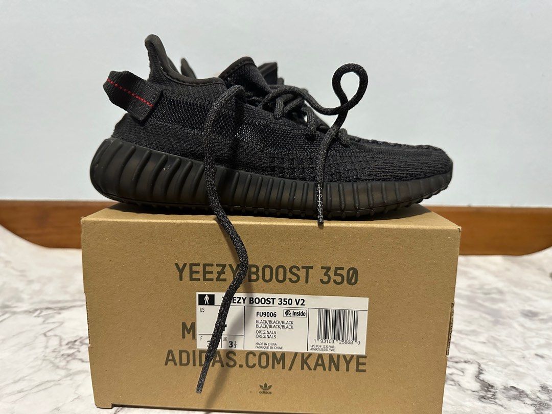 Yeezy 350 v2 Black Non Reflective US 4 UK3.5 Luxury Sneakers