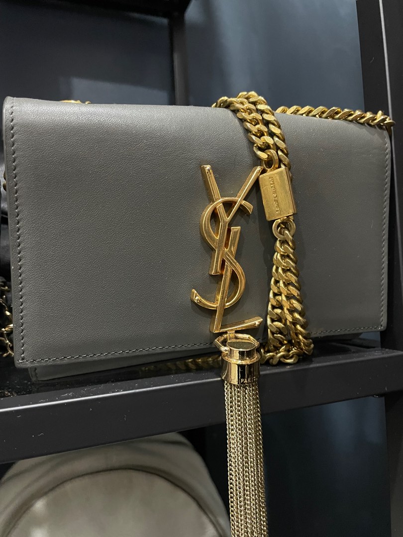 Grey ysl cheap purse
