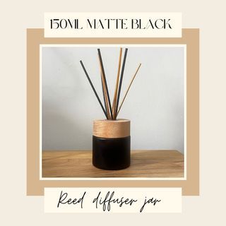 150ml Matte Black Reed Diffuser Jar/Bottle