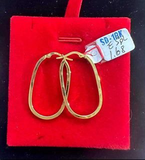 💯18K SAUDI GOLD OVAL EARRINGS