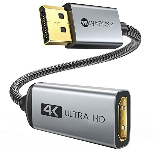4K DisplayPort to HDMI Cable WARRKY 6.6ft [High-Speed, 24k Gold-Plated]  Braided Display Port to HDMI/DP to HDMI Cable Compatible for Lenovo, HP,  ASUS, DELL, Desktop, GPU, AMD, NVIDIA and More : 