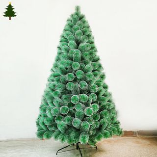 60cm/90cm/120cm/150cm/180cm/210cm/240cm Great-King Christmas Tree Snow Pine Needle Christmas Tree with Metal Stand(Free Pine Cones)