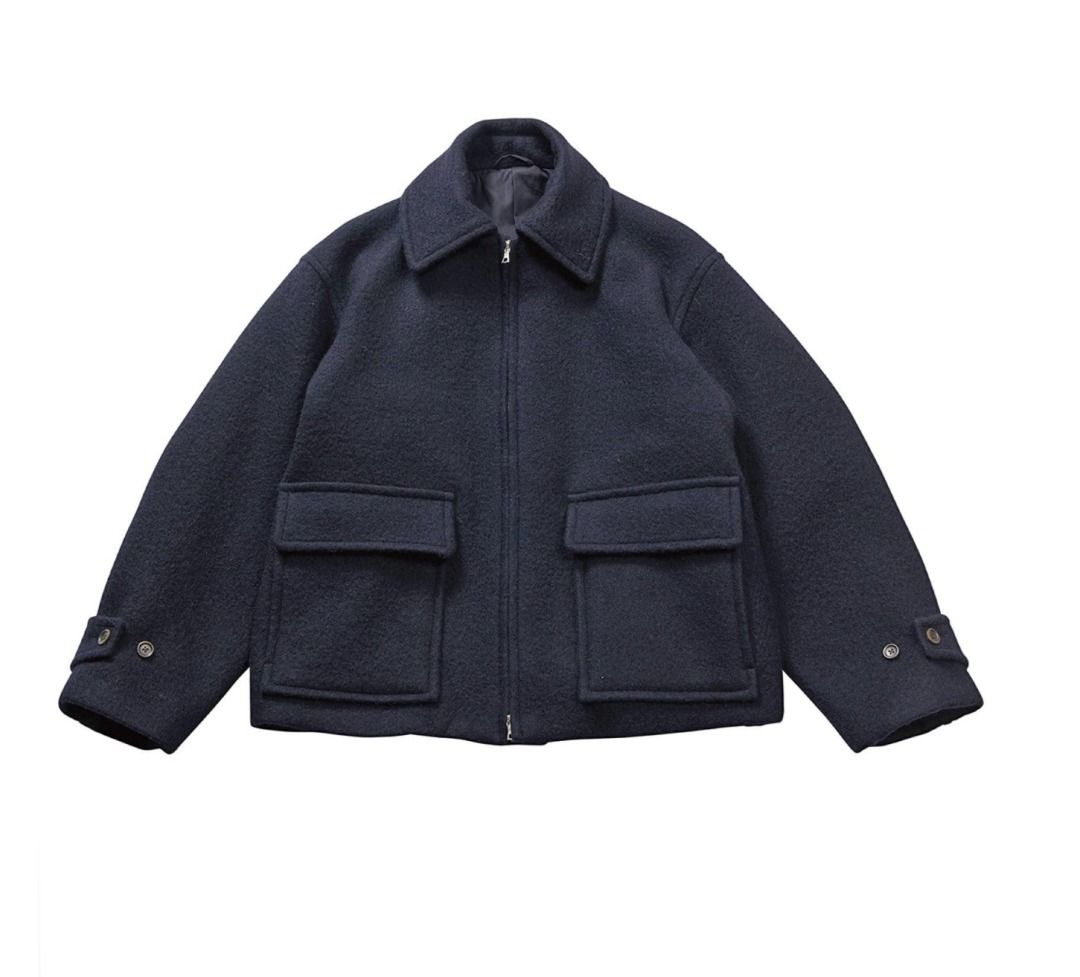 blurhms WOOL MELTON ZIP JACKET/21aw-