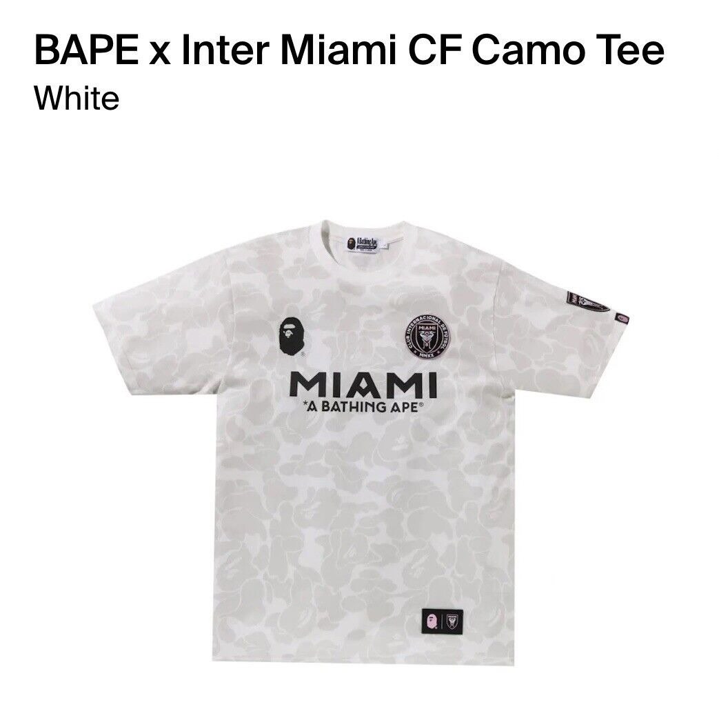 大碼國際邁亞密BAPE x Inter Miami CF Camo Tee 白迷彩Large 大碼A