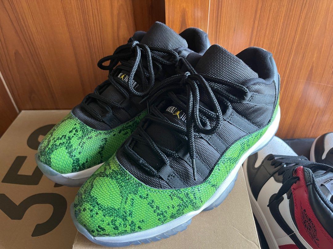 二手美品 無盒裝 US10號 Nike Air Jordan 11 Retro Low Green Snake 綠蛇 【商品尺寸】：US10號28CM  【商品價格】：1560元含運 /九成五以上新/高雄可自取 寄送方式：7-11、全家店到店、蝦皮店到店、OK超商。