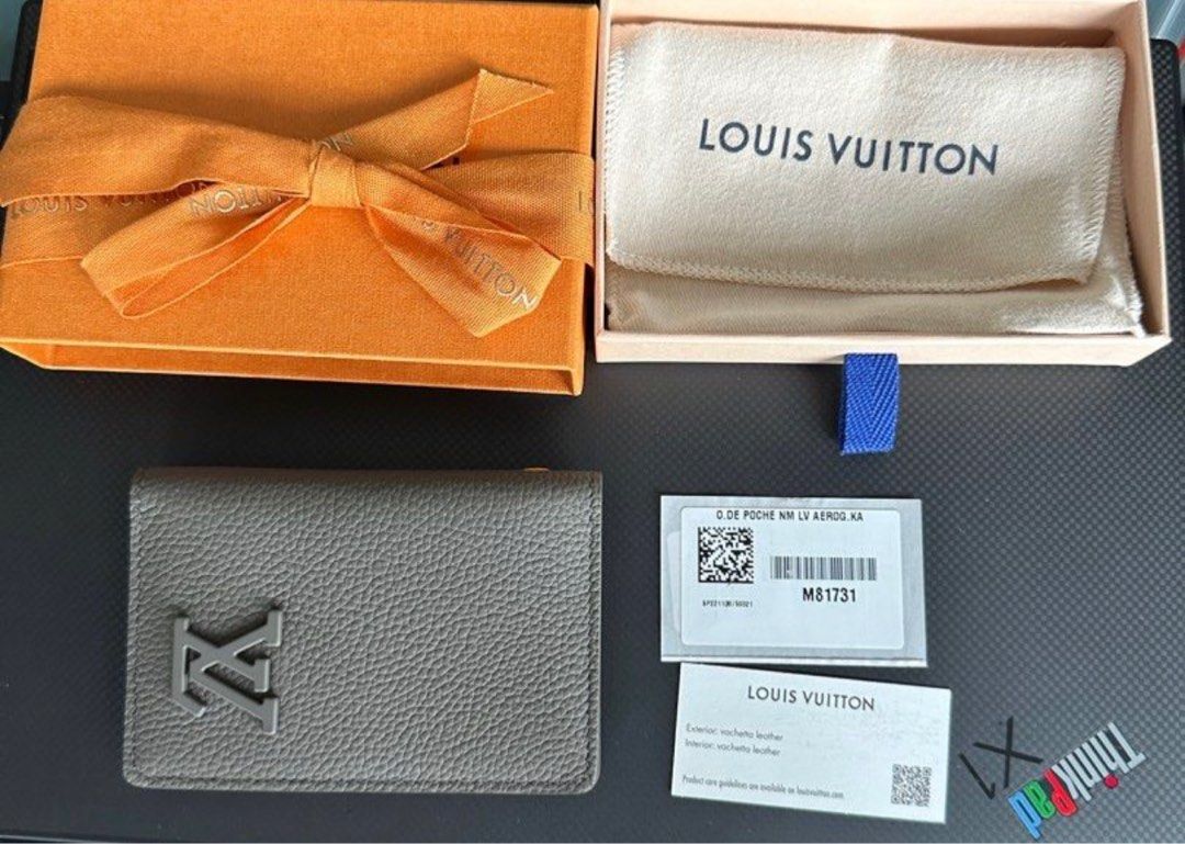 Louis Vuitton Orange Monogram Aerogram Leather LV Logo Pocket Organizer  Wallet