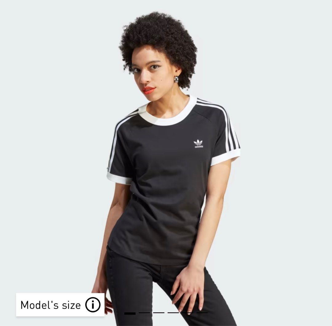 Adidas Adicolor Classics Slim 3 Stripes Tee Women s Fashion Tops