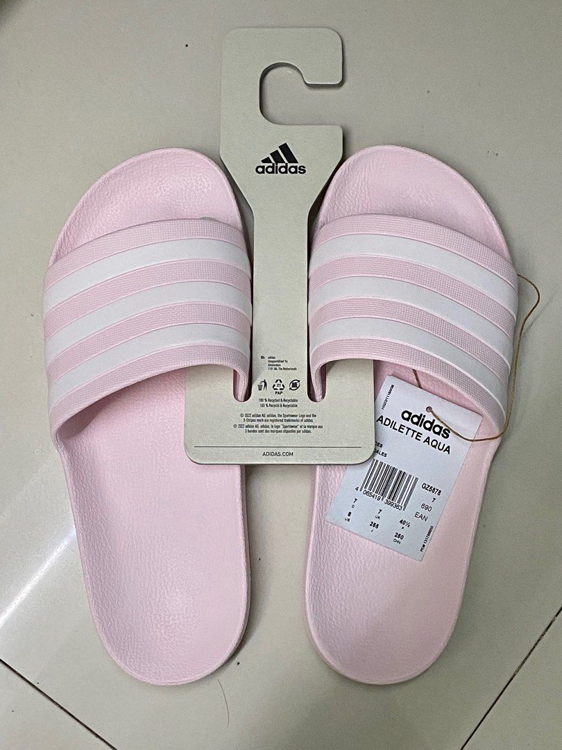 Adidas baby pink slides outlet