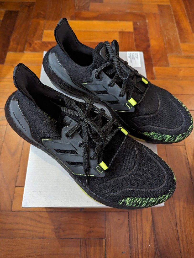 Adidas UltraBoost 22 Black Solar Yellow Luxury Sneakers