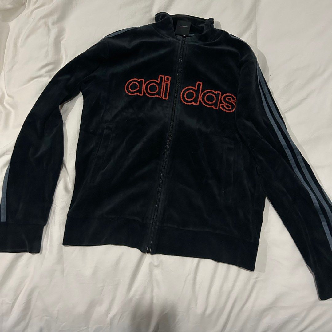 Adidas velour track jacket outlet